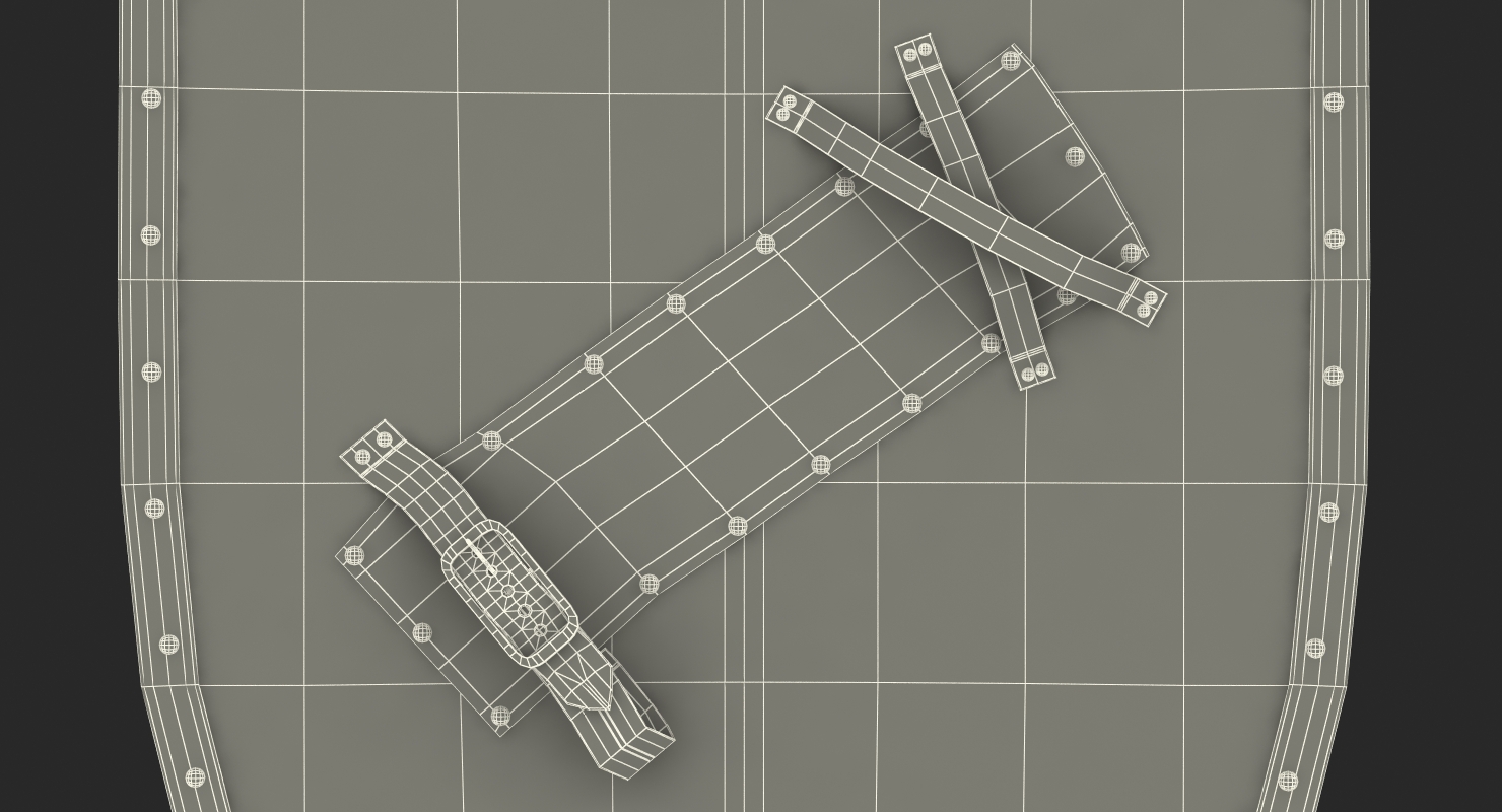 3D Unicorn Medieval Shield model