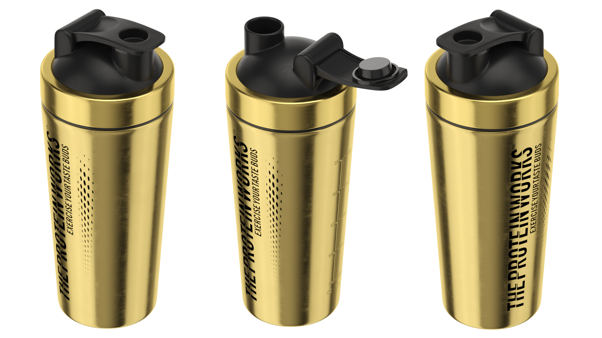 3D model The Protein Works Black n Gold Protein Shaker