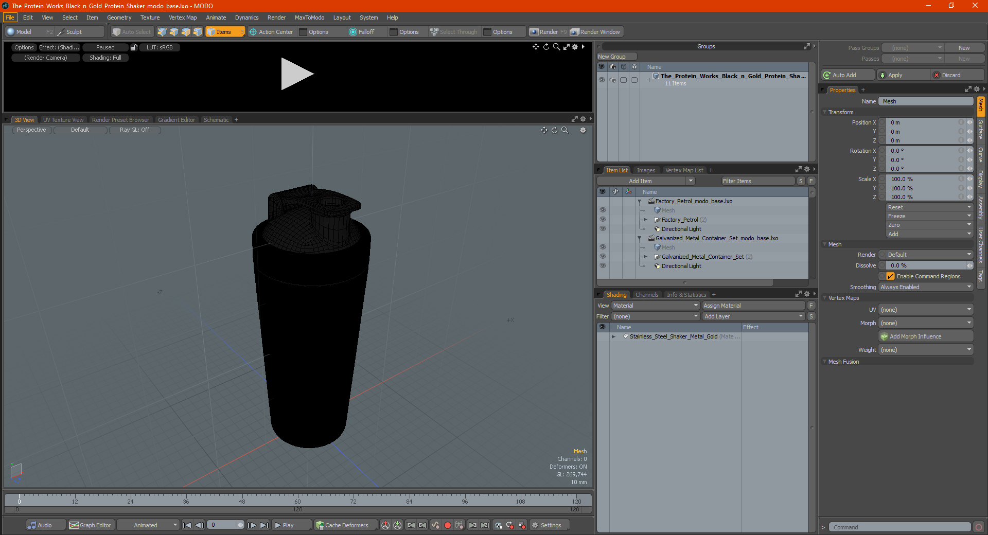 3D model The Protein Works Black n Gold Protein Shaker