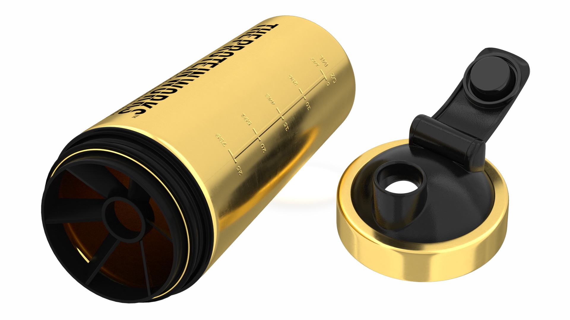 3D model The Protein Works Black n Gold Protein Shaker