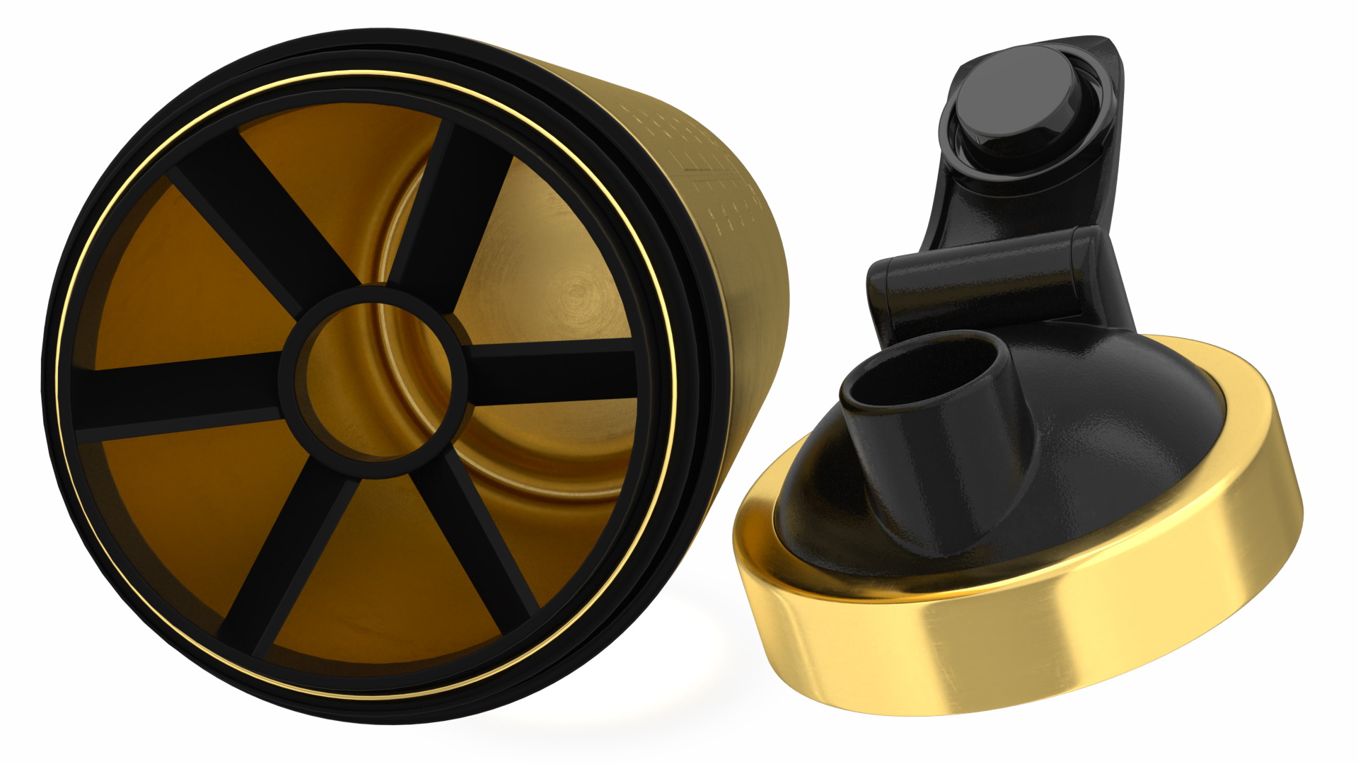 3D model The Protein Works Black n Gold Protein Shaker