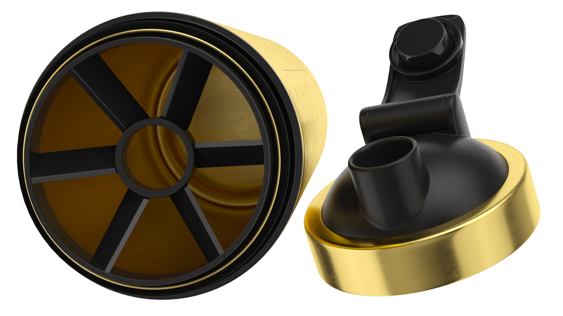 3D model The Protein Works Black n Gold Protein Shaker
