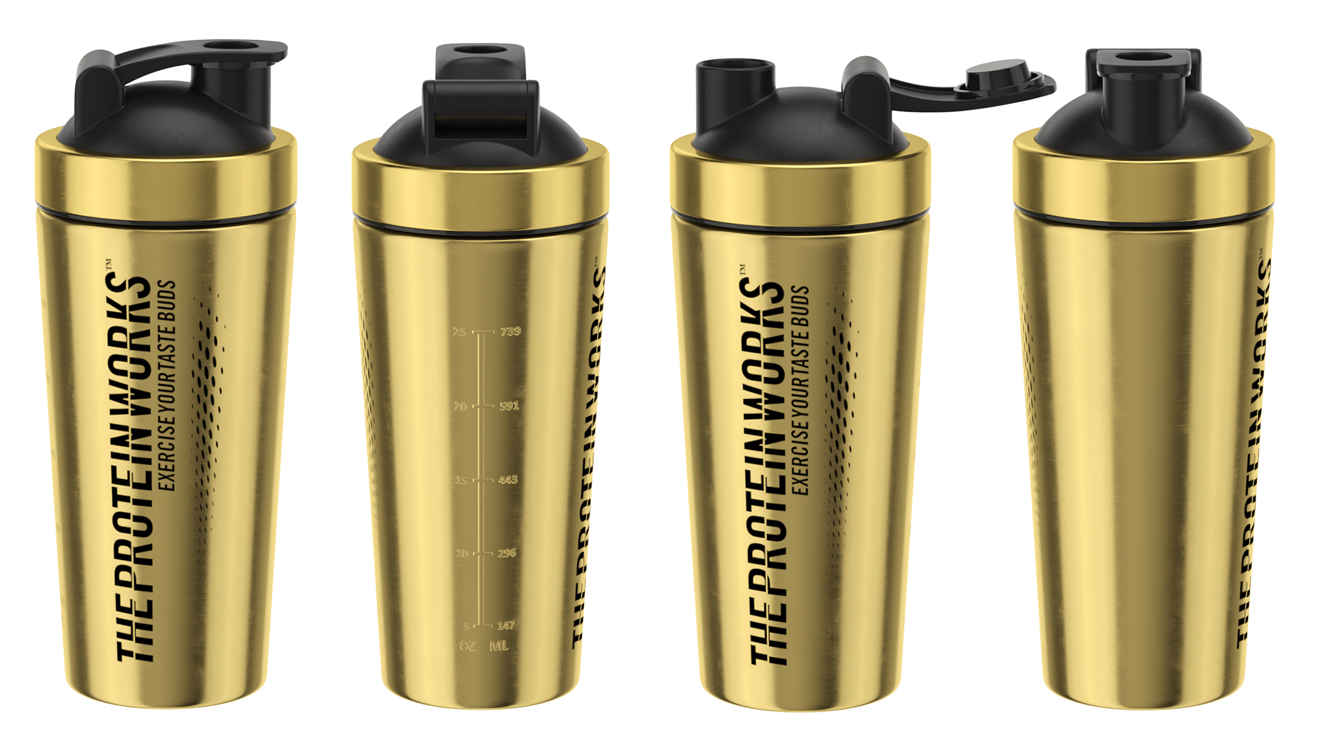 3D model The Protein Works Black n Gold Protein Shaker