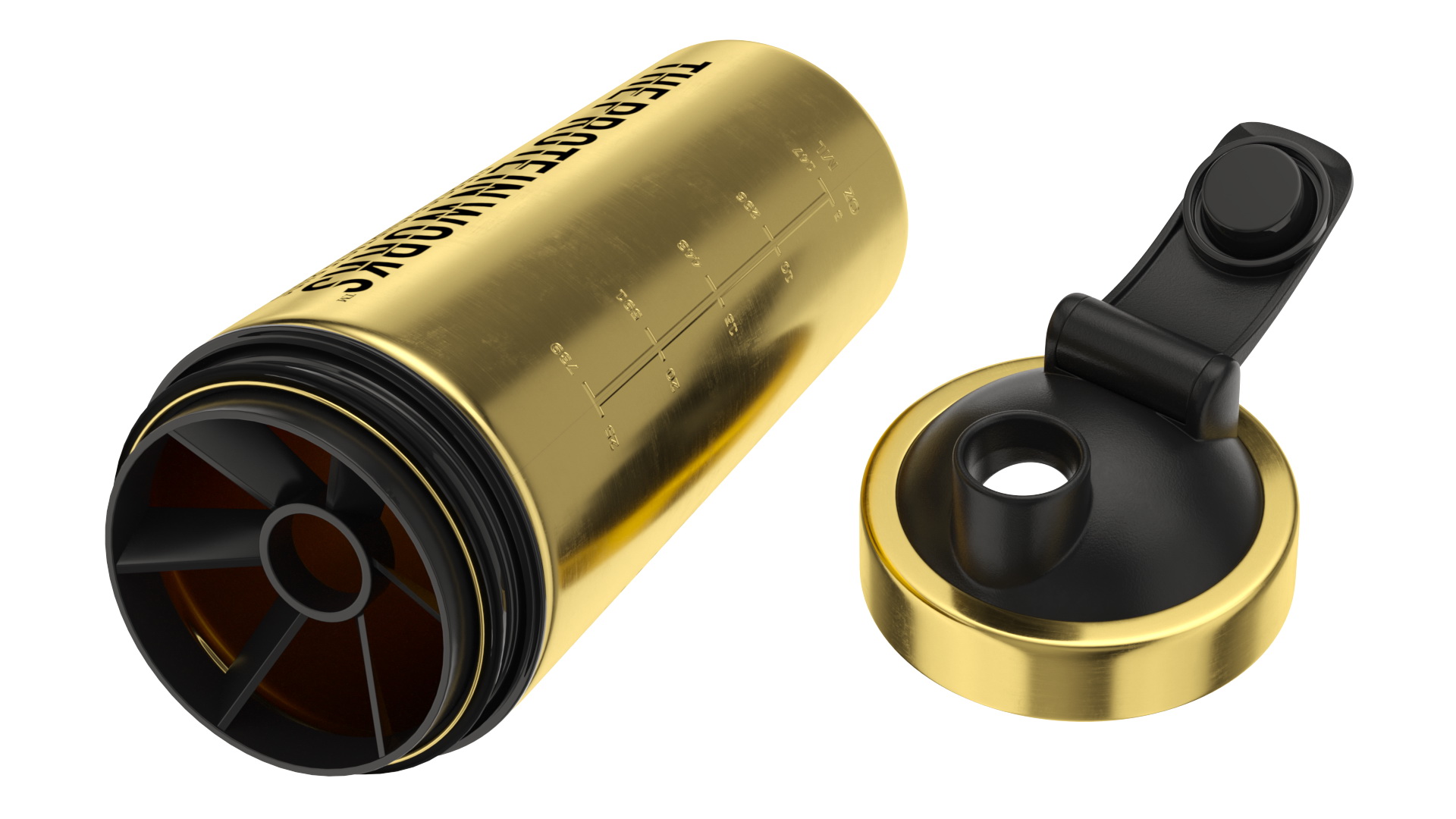 3D model The Protein Works Black n Gold Protein Shaker