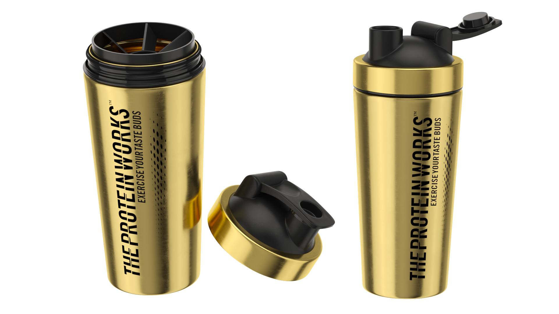 3D model The Protein Works Black n Gold Protein Shaker