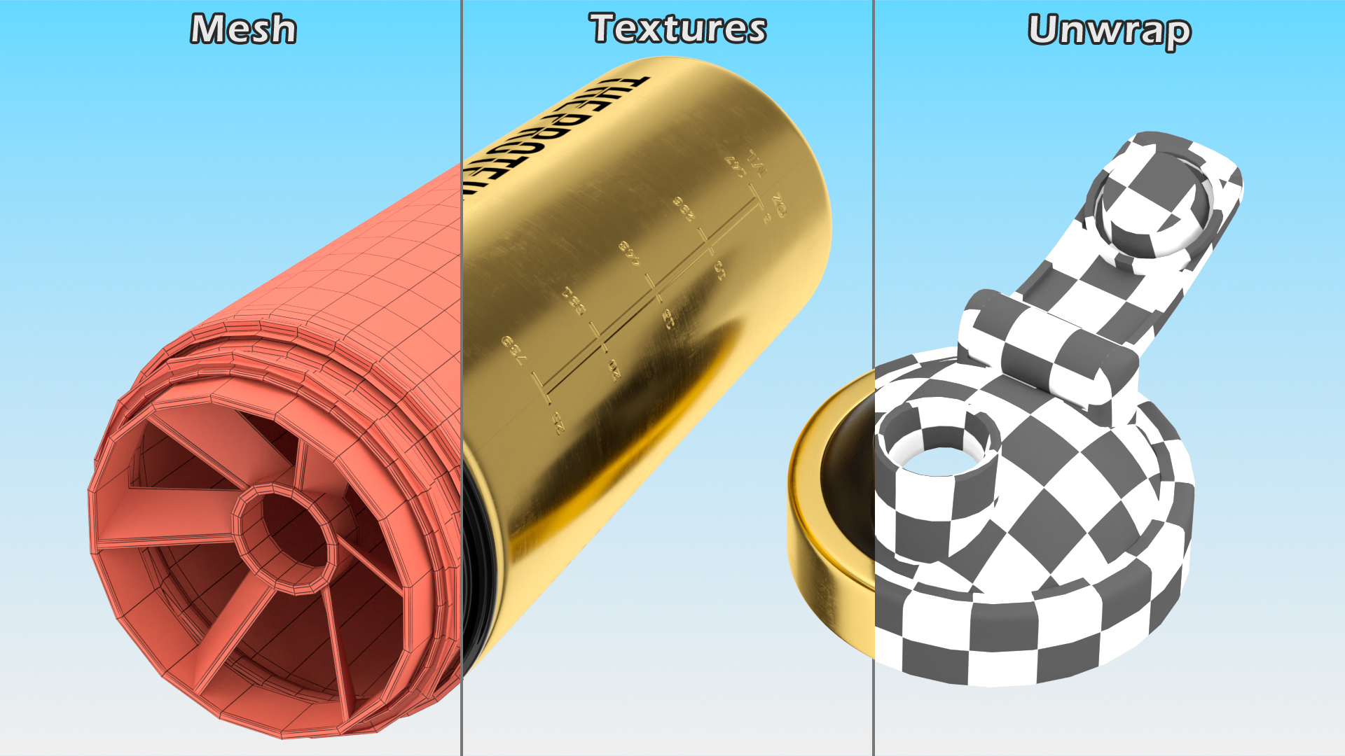 3D model The Protein Works Black n Gold Protein Shaker