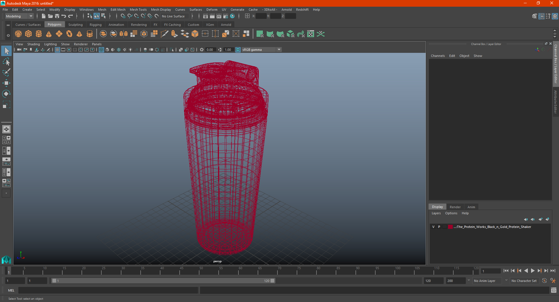 3D model The Protein Works Black n Gold Protein Shaker