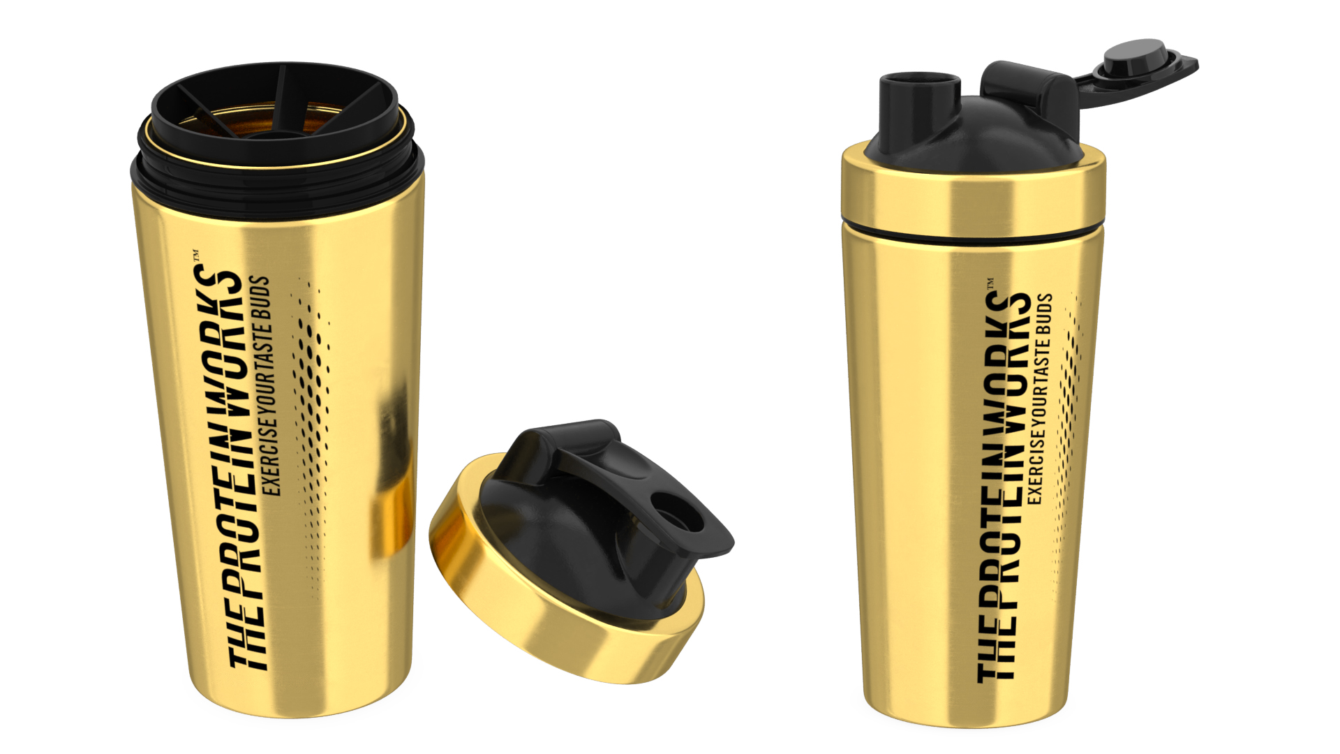 3D model The Protein Works Black n Gold Protein Shaker