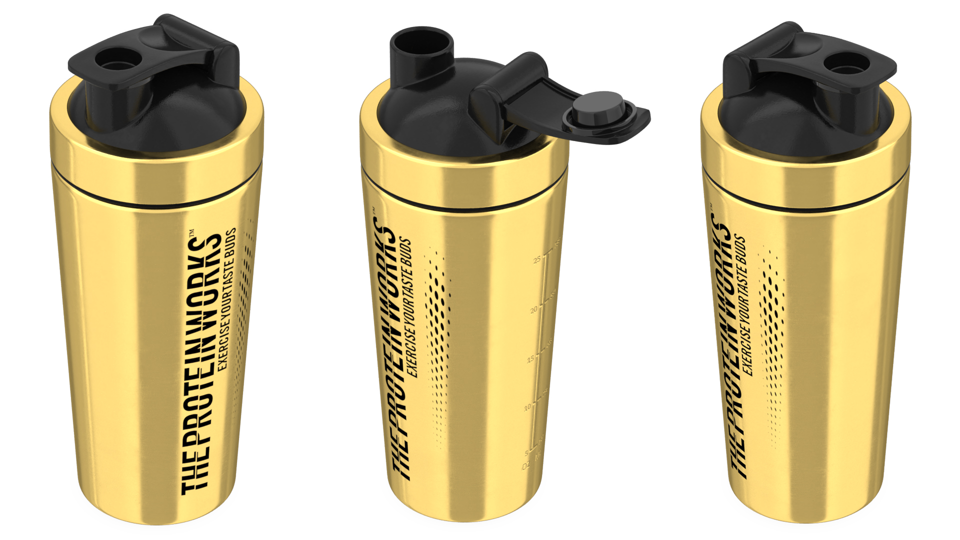 3D model The Protein Works Black n Gold Protein Shaker