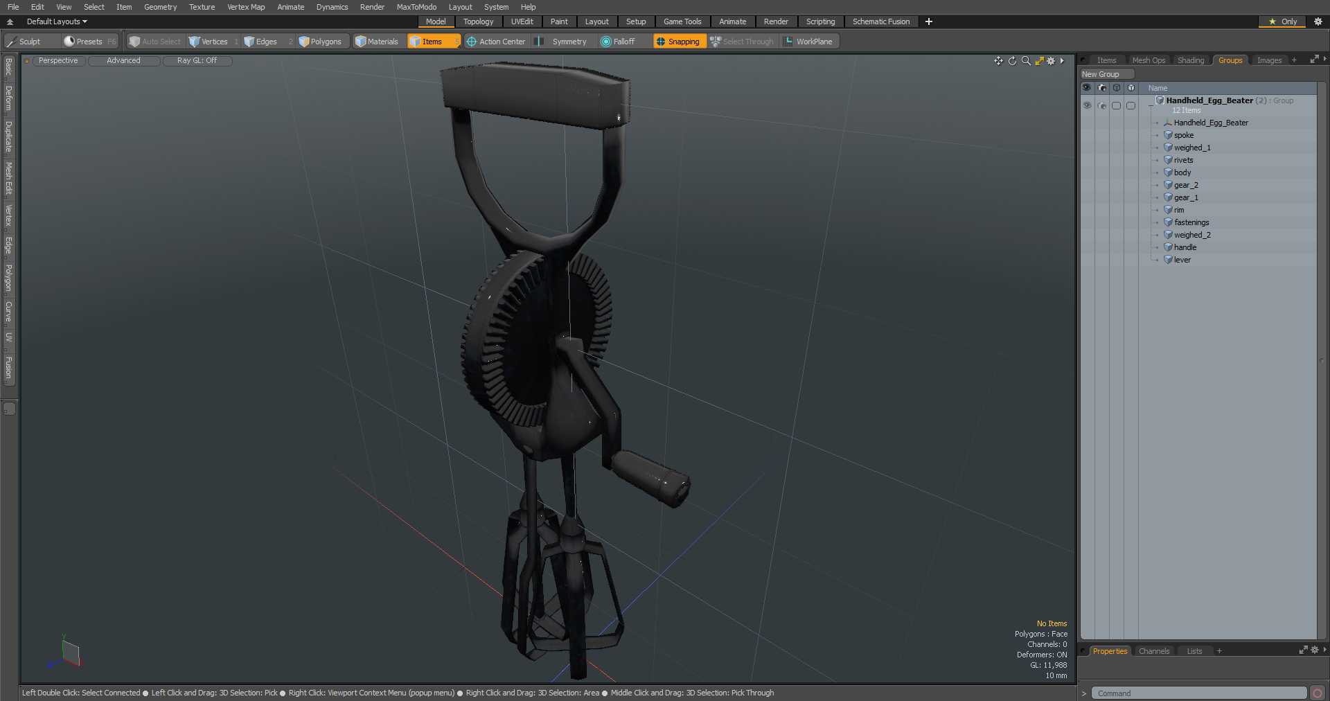 Handheld Egg Beater 3D model