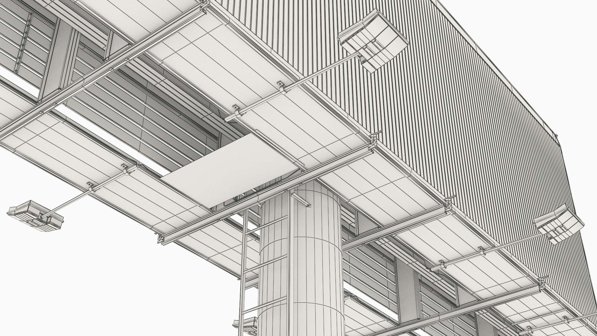 Mockup Outdoor Prism Billboard on Monopole Rigged - view 11