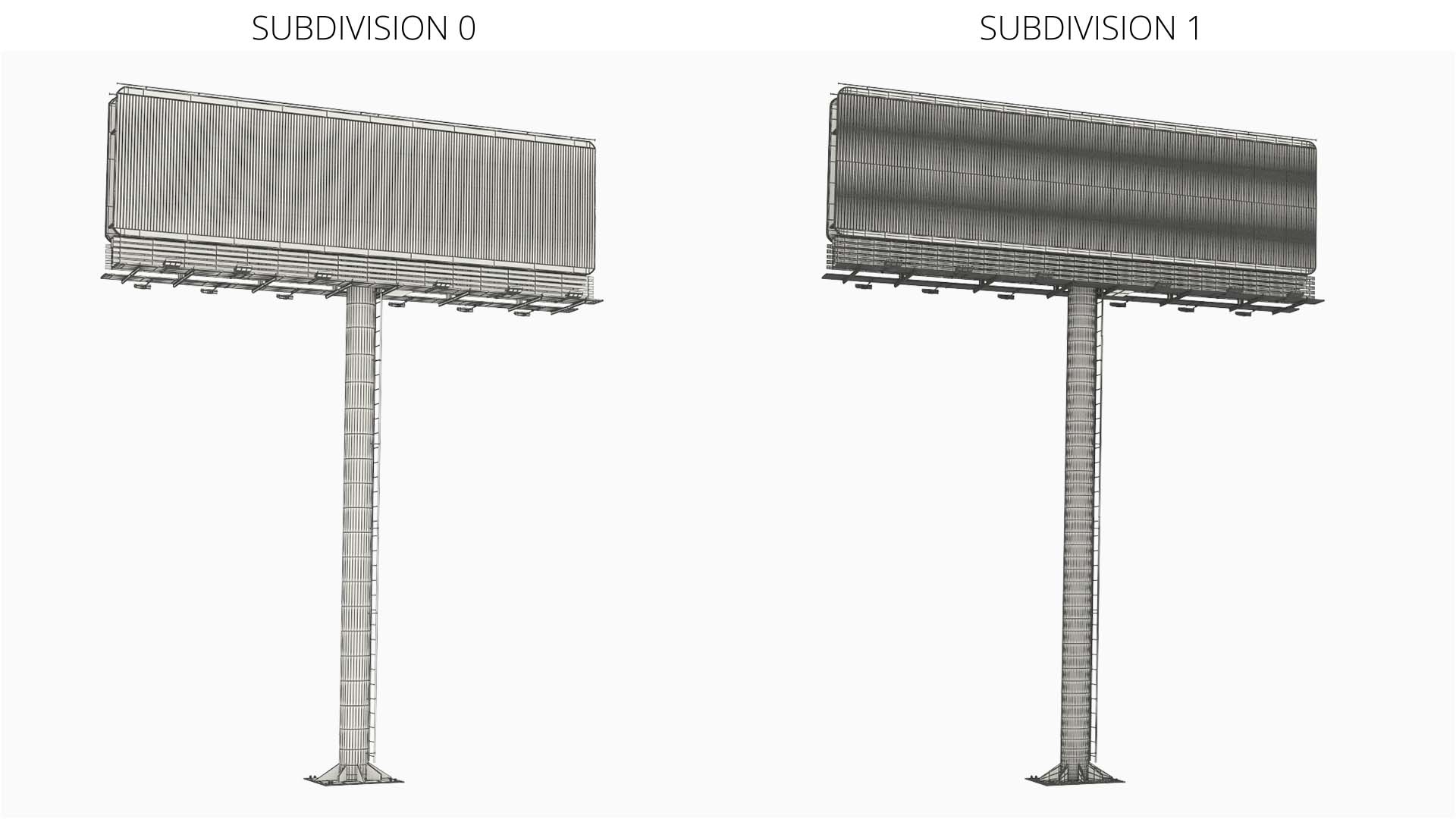 Mockup Outdoor Prism Billboard on Monopole Rigged - view 9