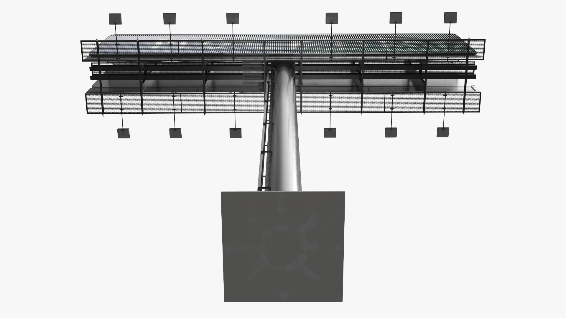 Mockup Outdoor Prism Billboard on Monopole Rigged - view 3