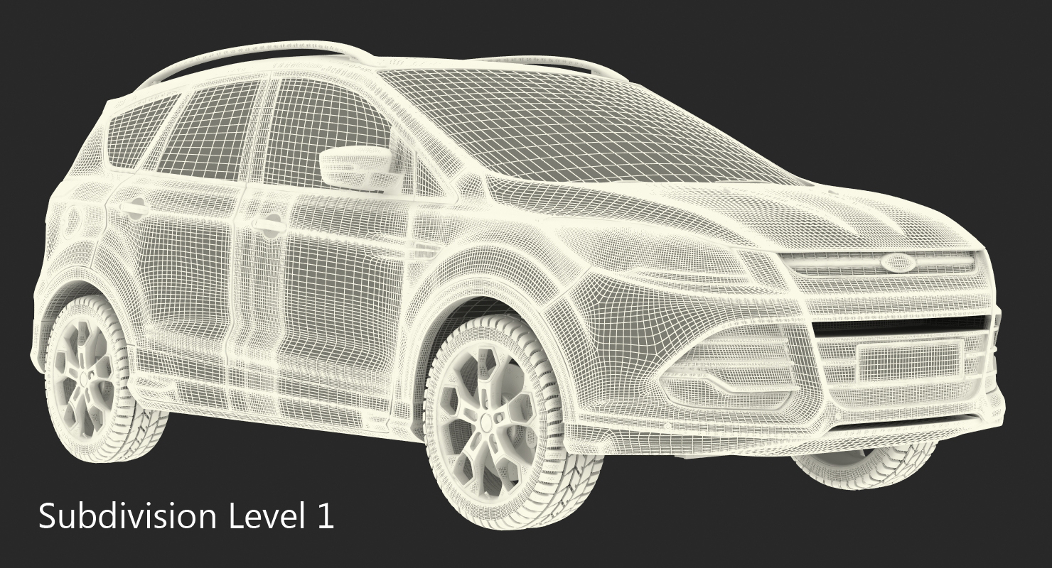 3D model Ford Kuga FWD 2016 Rigged