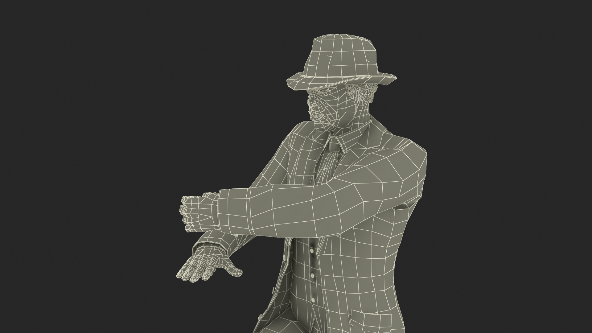 3D model Vintage Gentleman with Antique Telephone