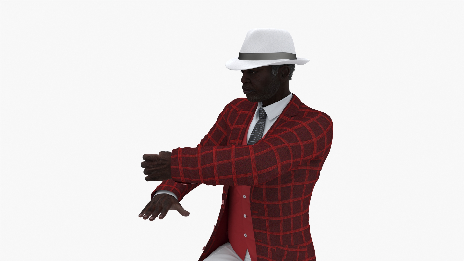 3D model Vintage Gentleman with Antique Telephone