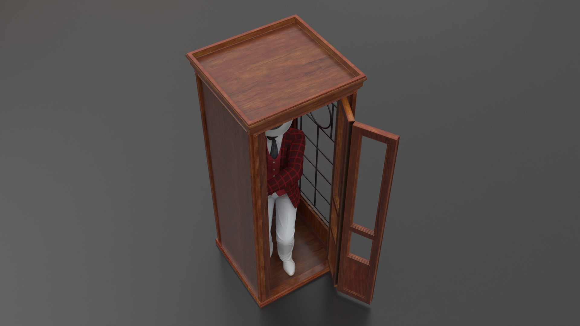 3D model Vintage Gentleman with Antique Telephone