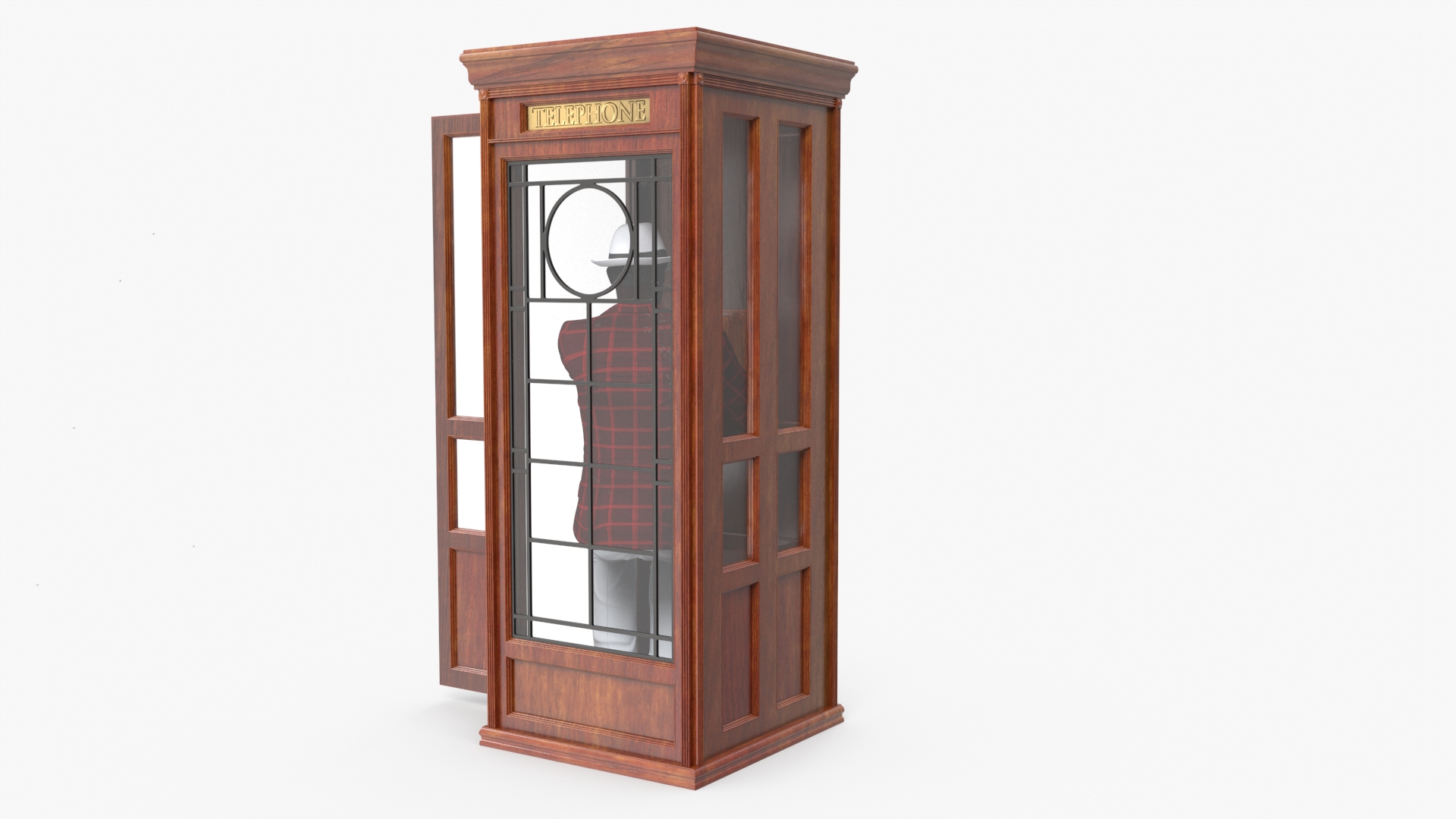 3D model Vintage Gentleman with Antique Telephone