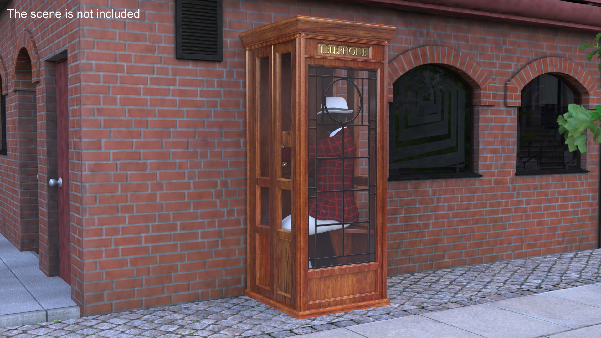 3D model Vintage Gentleman with Antique Telephone