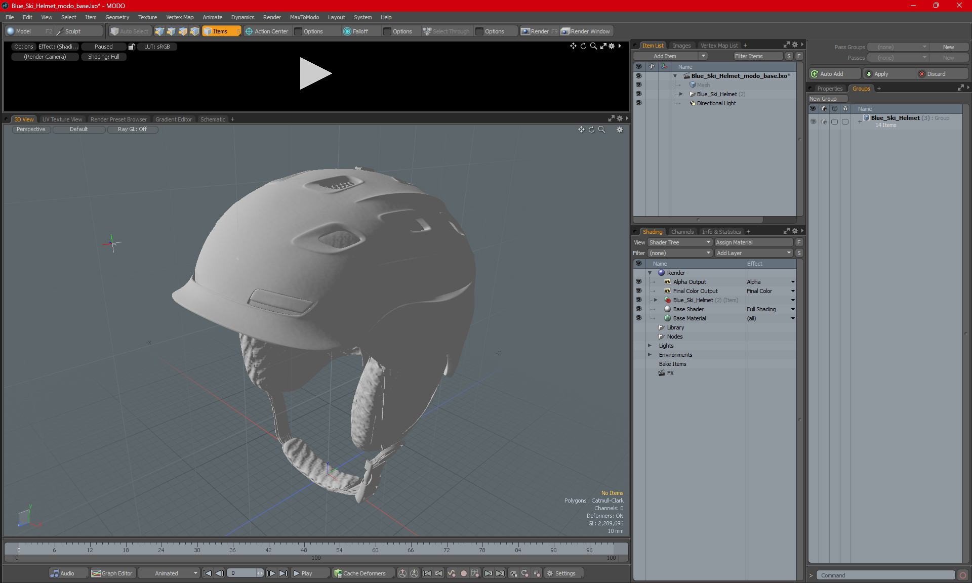 3D Snow Helmet Grey