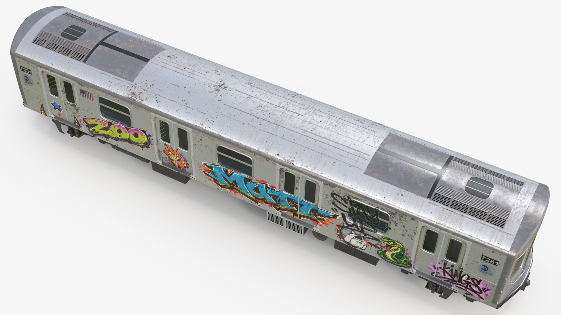 New York MTA Railcar with Street Art - view 7