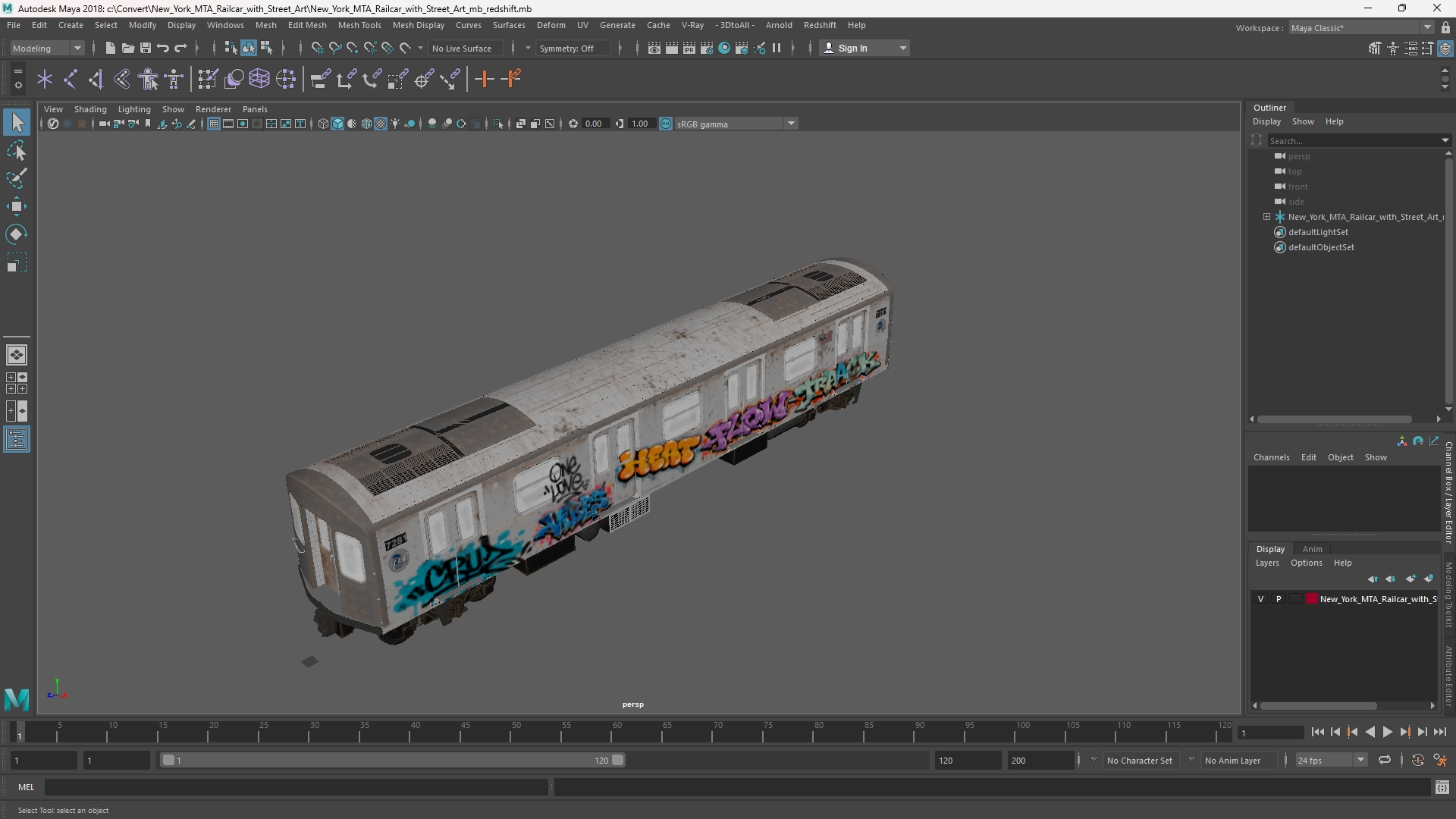 New York MTA Railcar with Street Art - view 11
