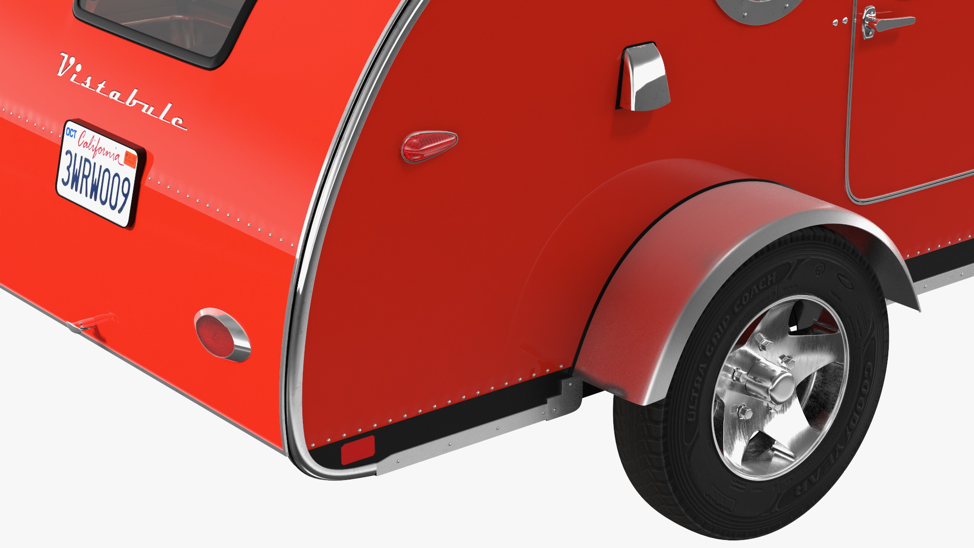 3D Vistabule Teardrop Camping Trailer Red model