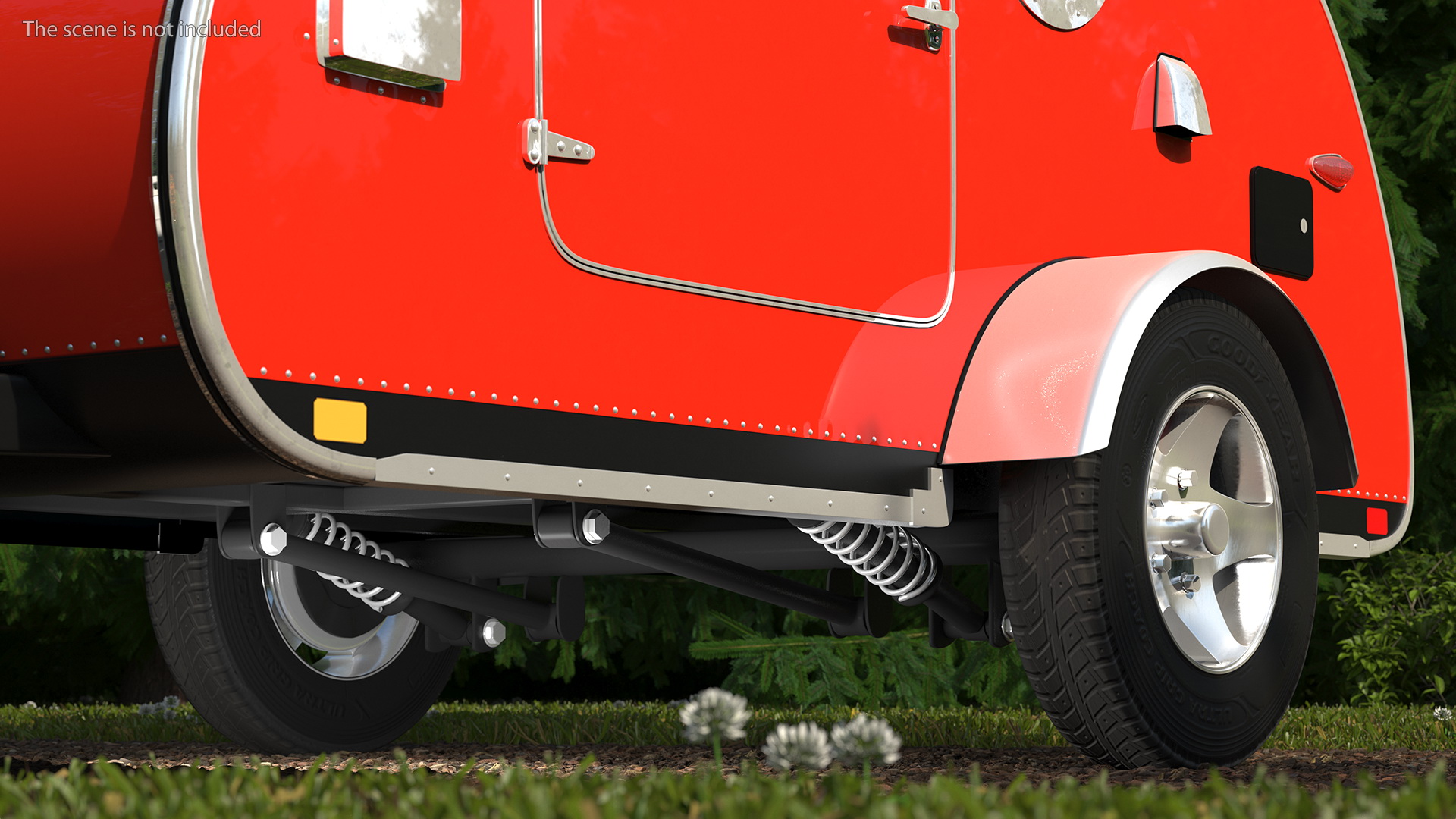 3D Vistabule Teardrop Camping Trailer Red model