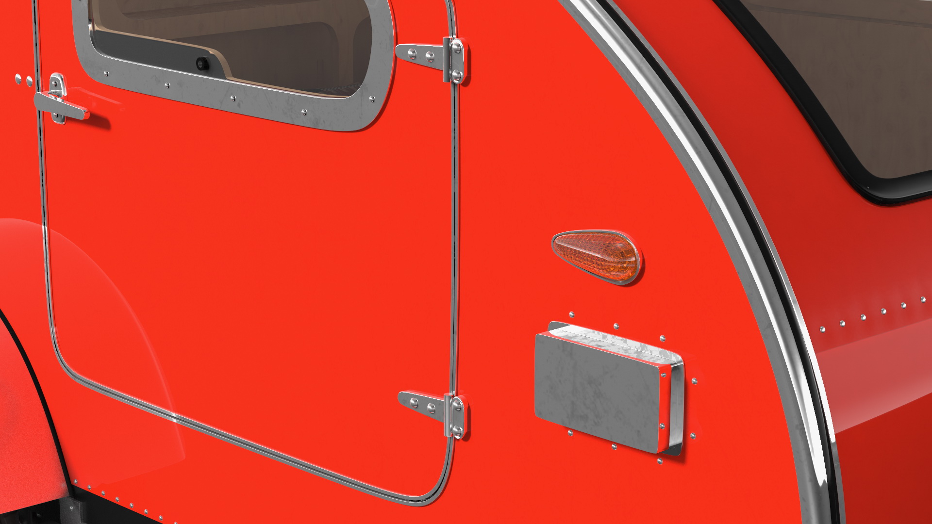 3D Vistabule Teardrop Camping Trailer Red model