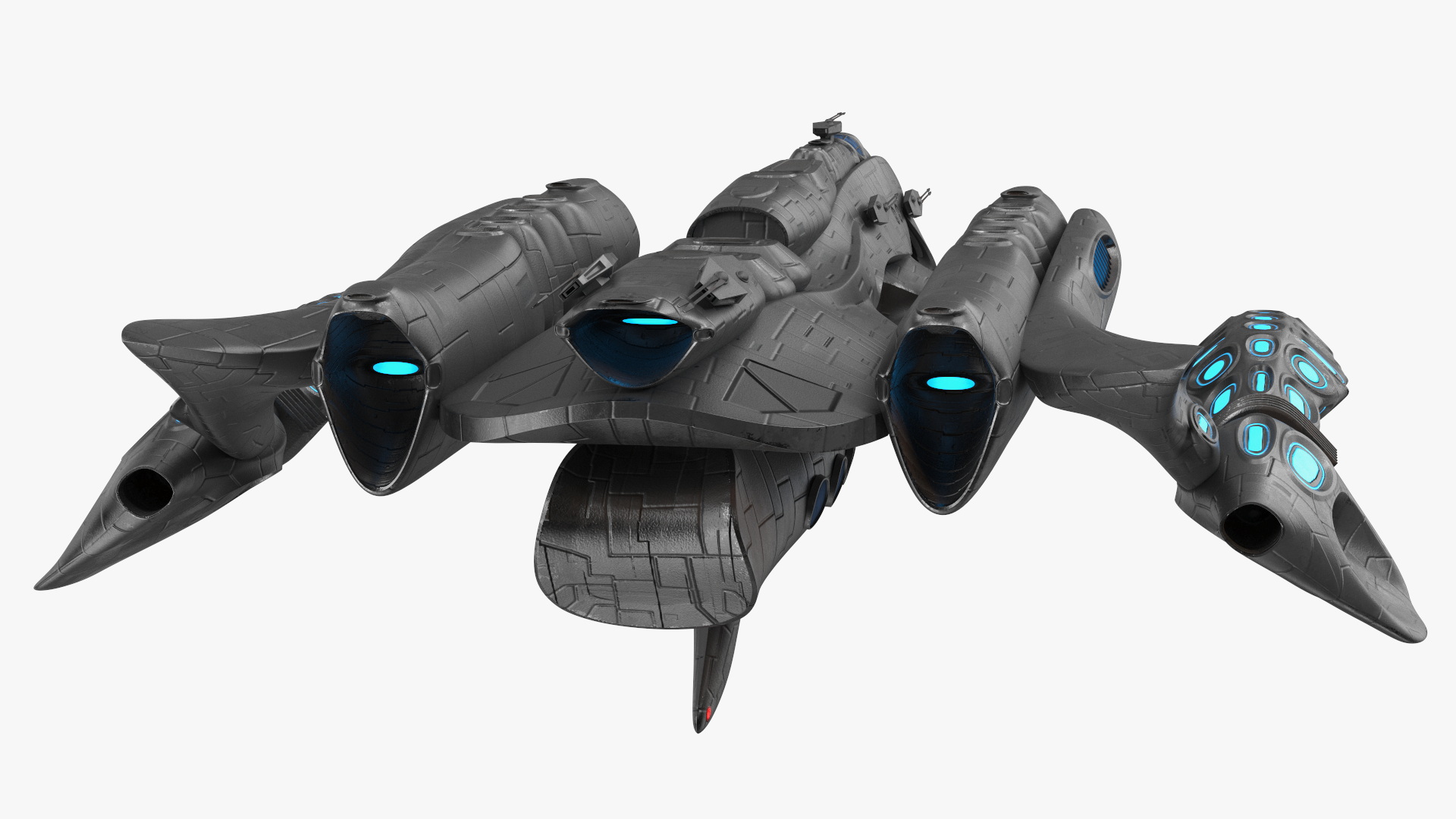 3D Sci-Fi Space Warship Black