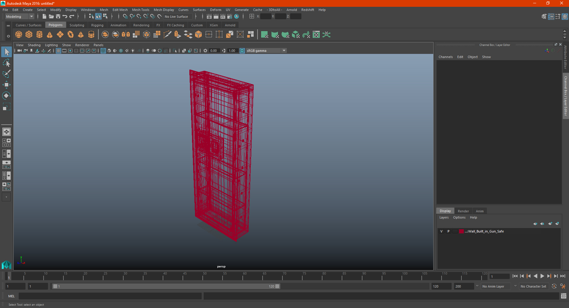 Wall Built in Gun Safe 3D