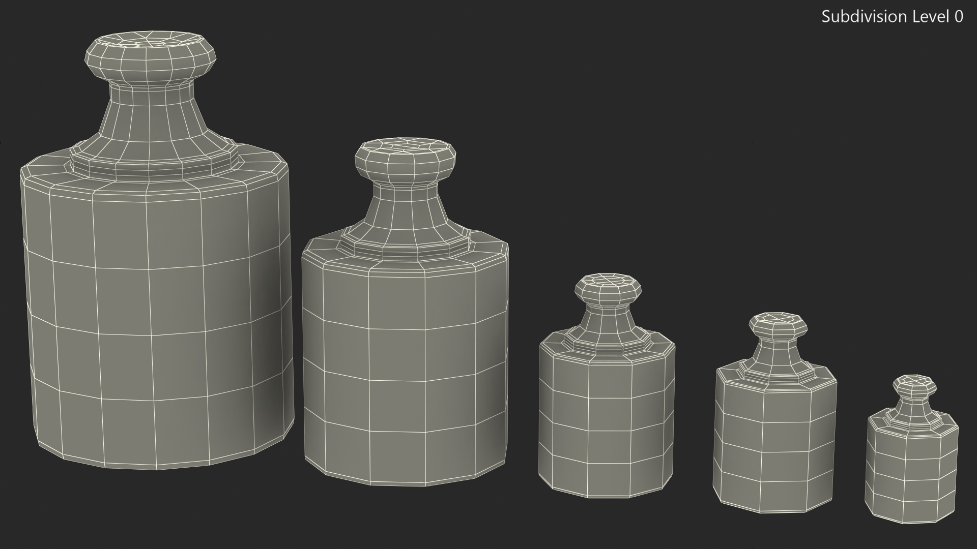 3D model Antique Scale Weights Set