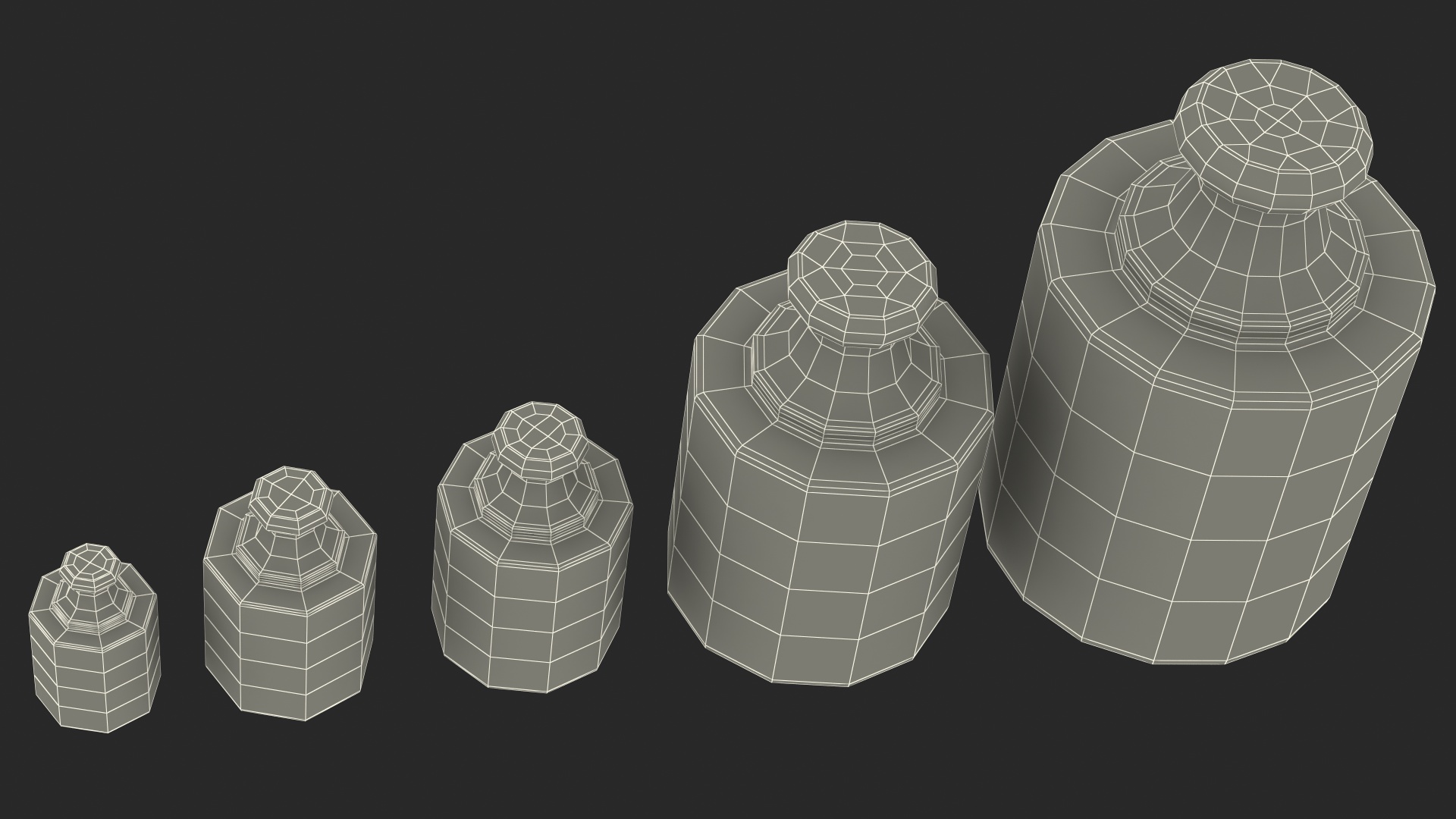 3D model Antique Scale Weights Set