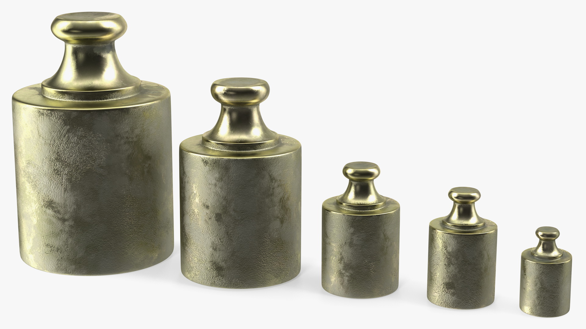 3D model Antique Scale Weights Set