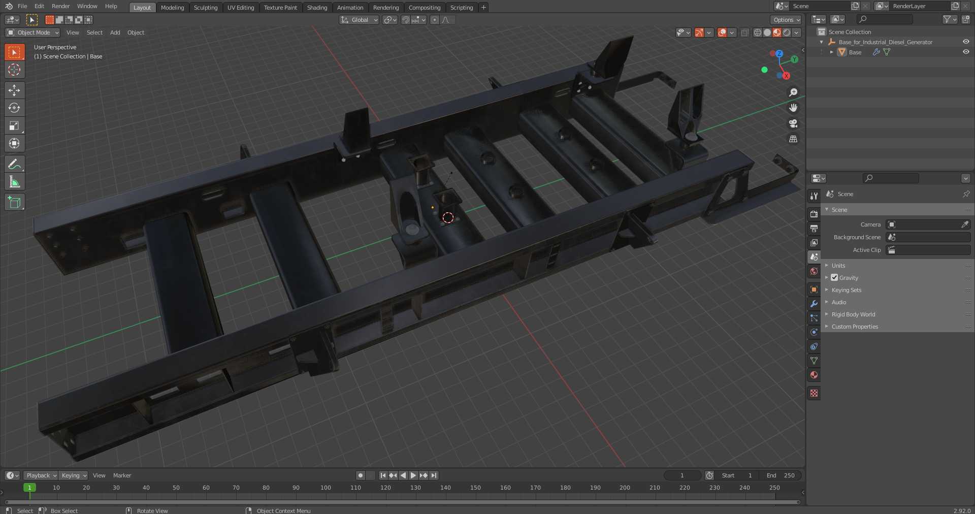 3D Base for Industrial Diesel Generator