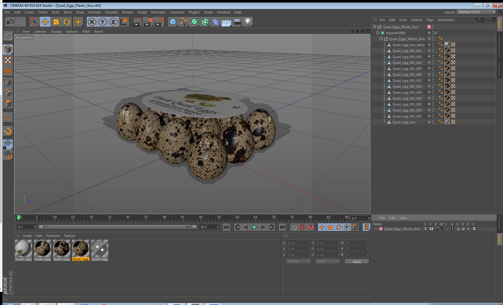 Quail Eggs Plastic Box 3D