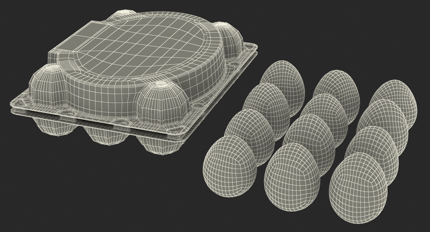 Quail Eggs Plastic Box 3D