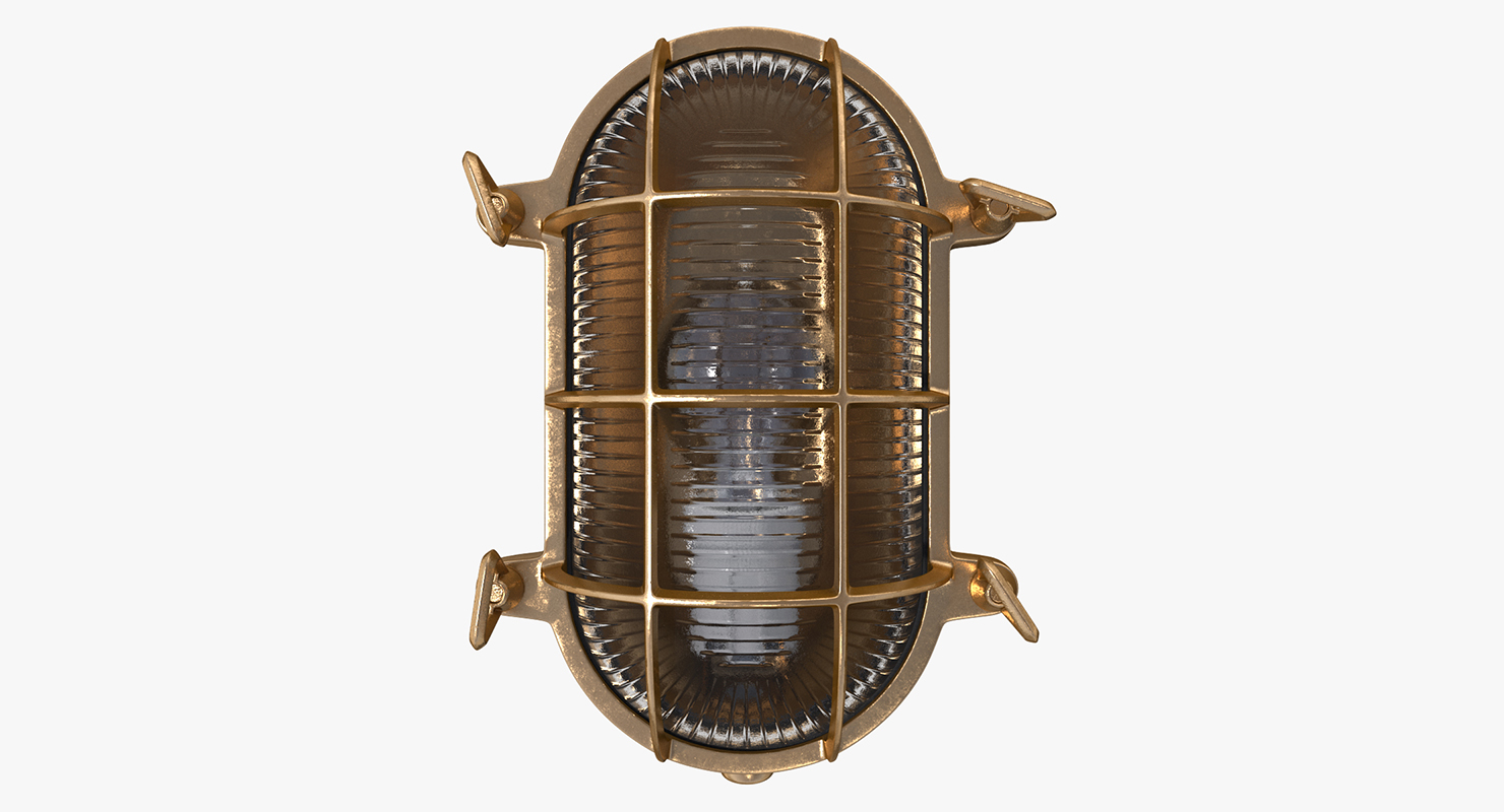 3D Vintage Bulkhead Light Brown model