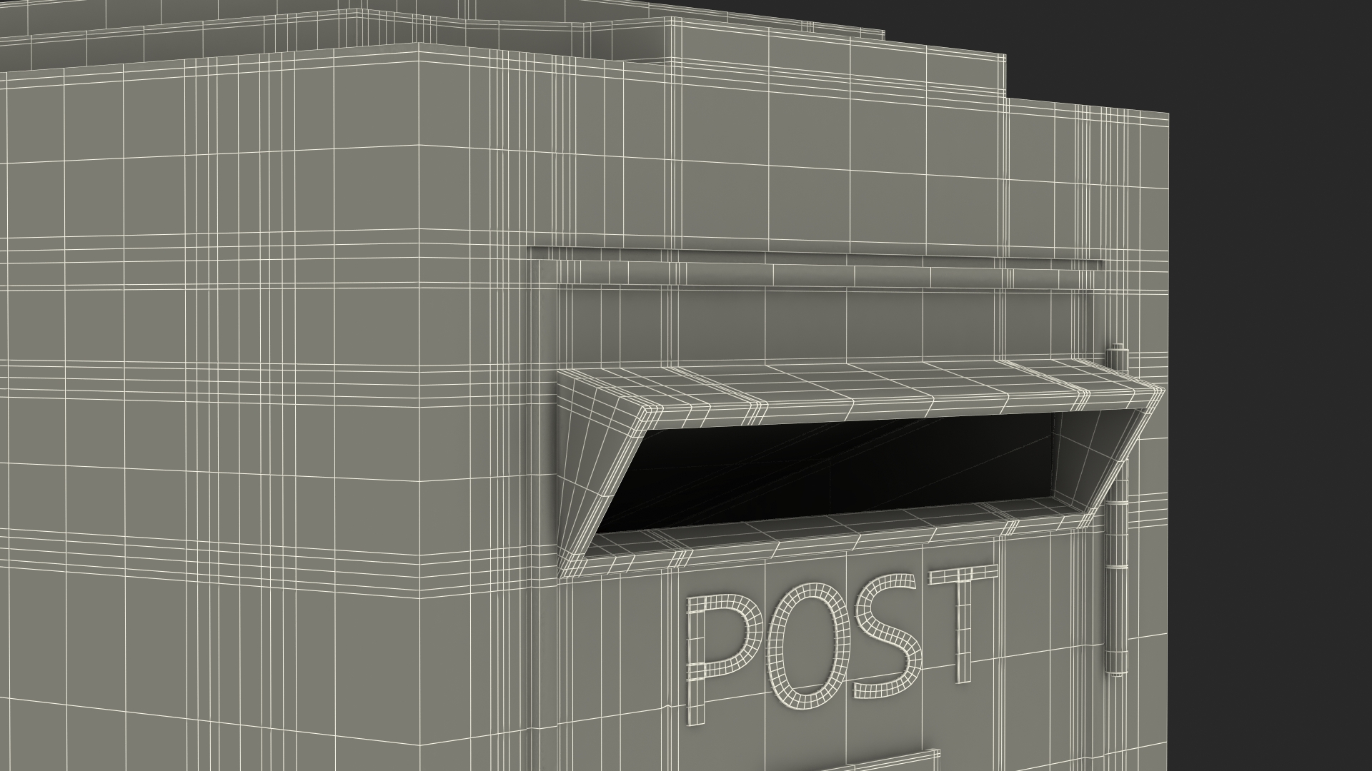 Vintage Wall Mounted Yellow Mailbox Old 3D model