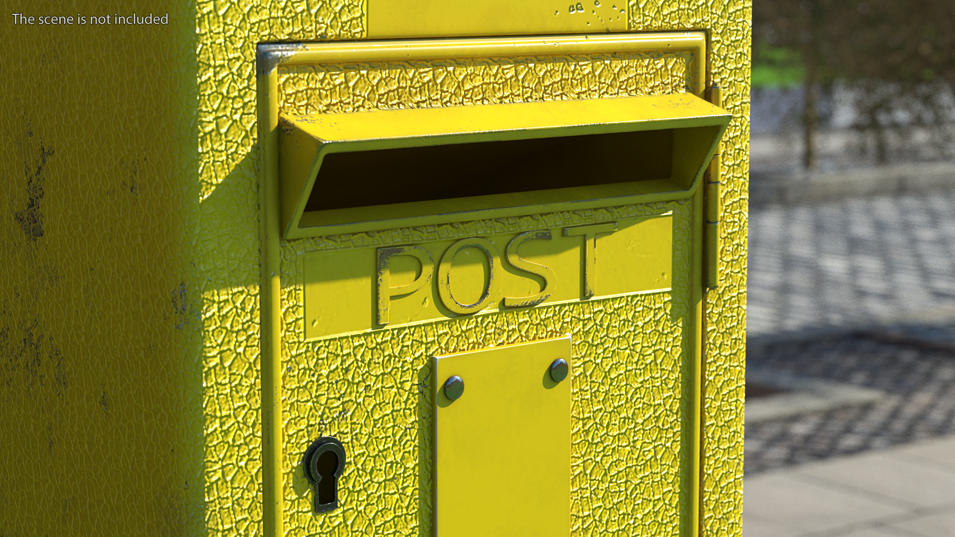 Vintage Wall Mounted Yellow Mailbox Old 3D model
