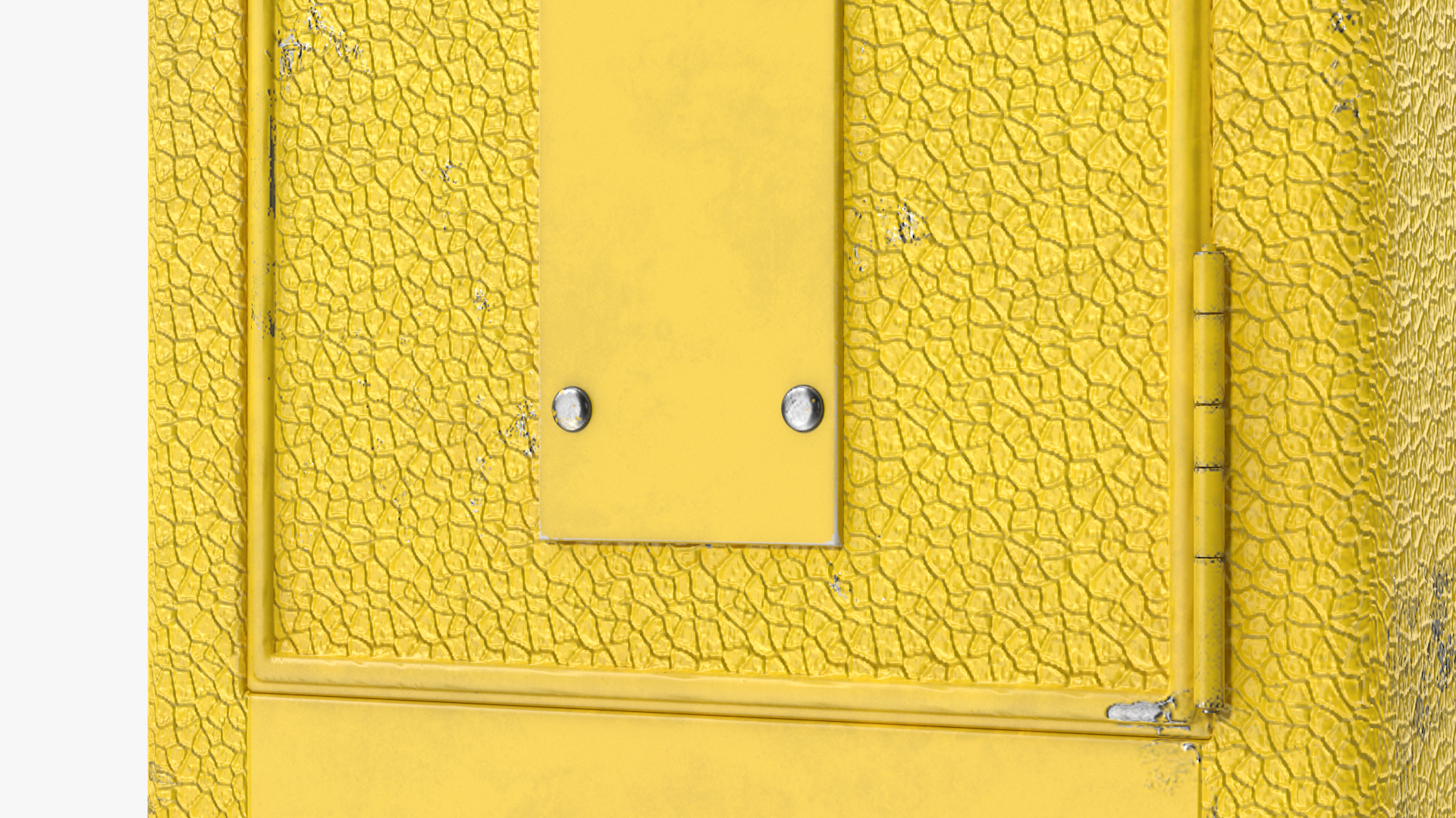 Vintage Wall Mounted Yellow Mailbox Old 3D model