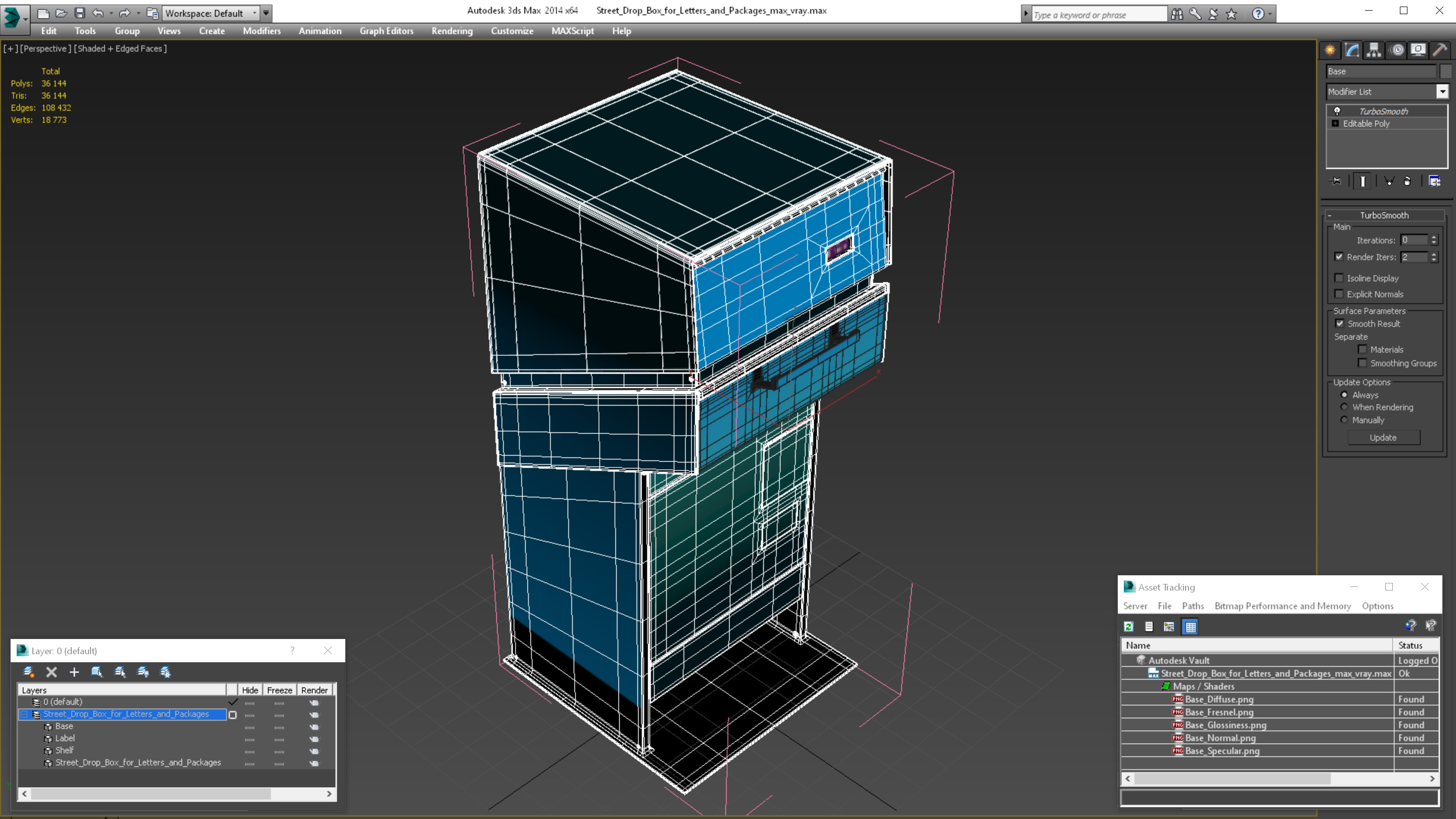 3D model Street Drop Box for Letters and Packages