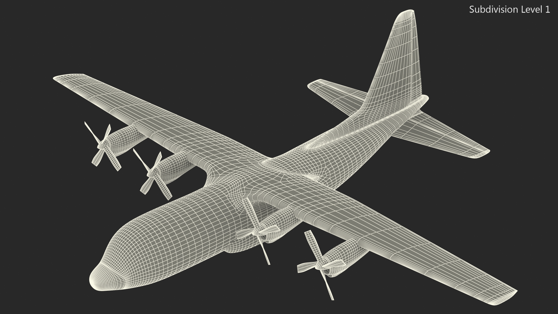 Turboprop Military Transport Aircraft Scale Model 3D model