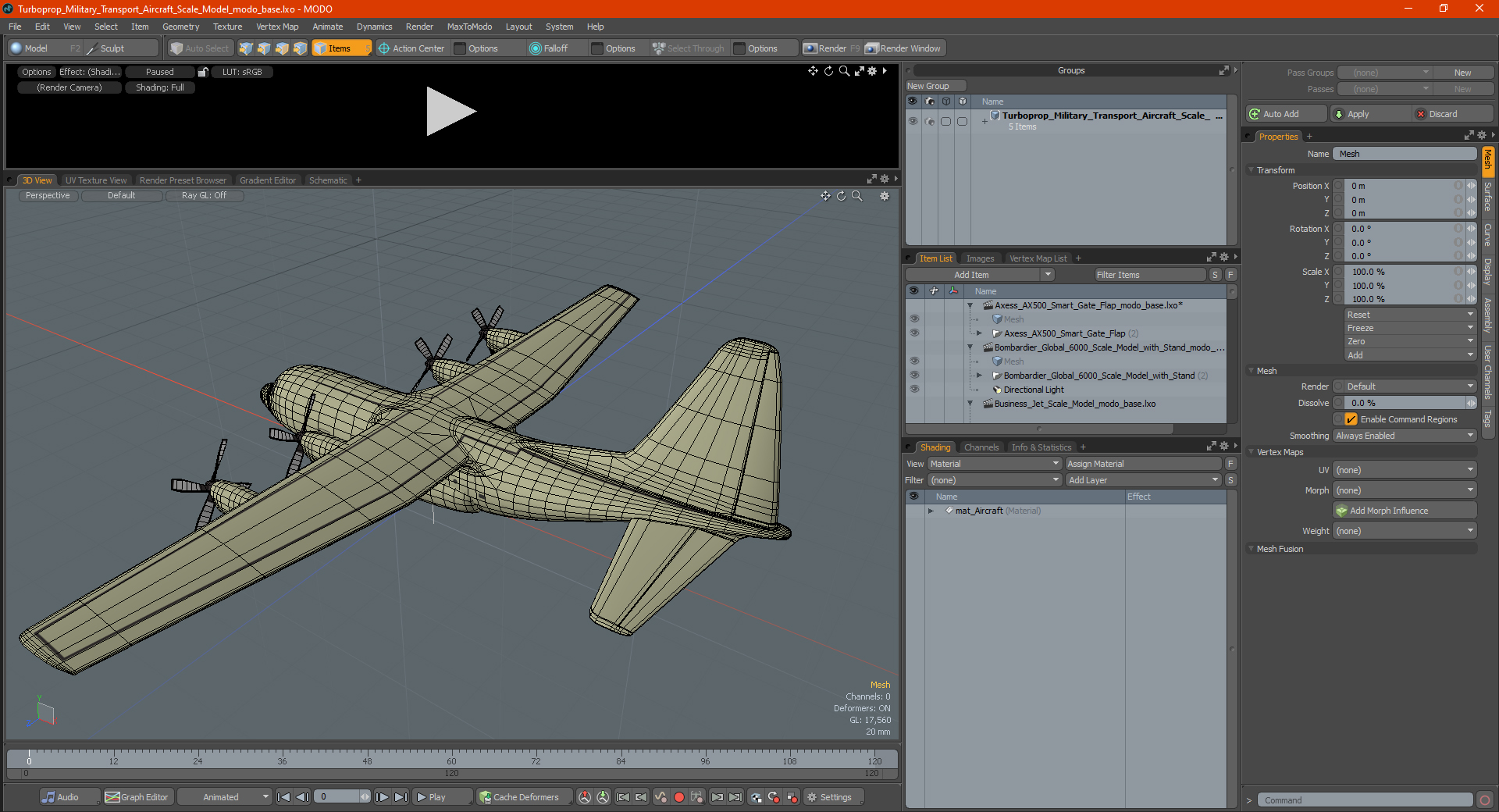 Turboprop Military Transport Aircraft Scale Model 3D model
