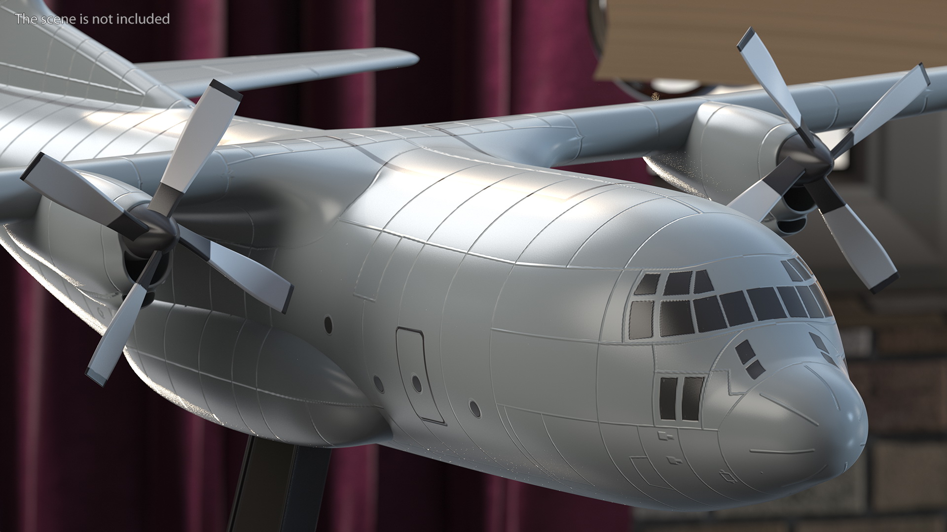 Turboprop Military Transport Aircraft Scale Model 3D model