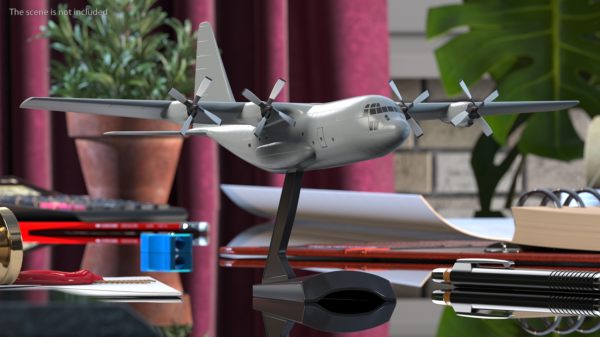 Turboprop Military Transport Aircraft Scale Model 3D model