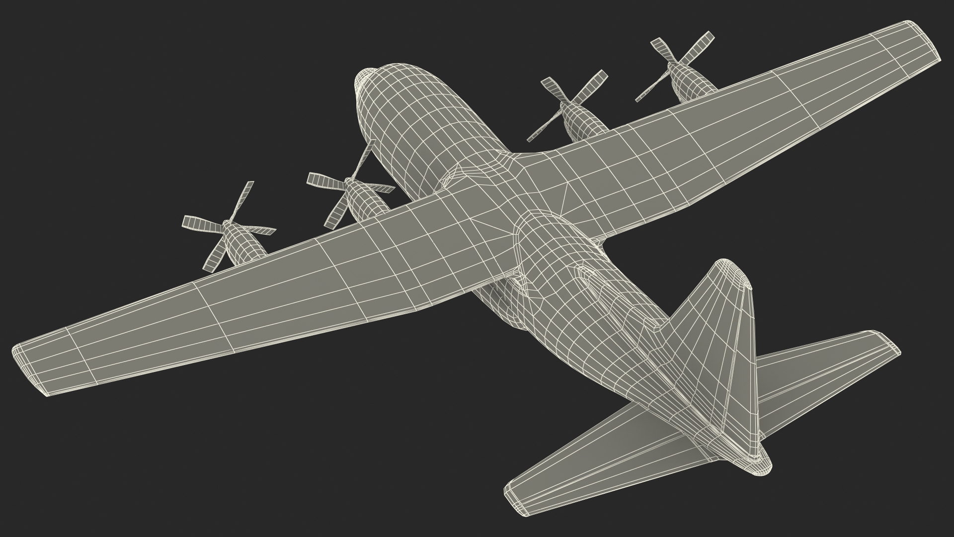 Turboprop Military Transport Aircraft Scale Model 3D model
