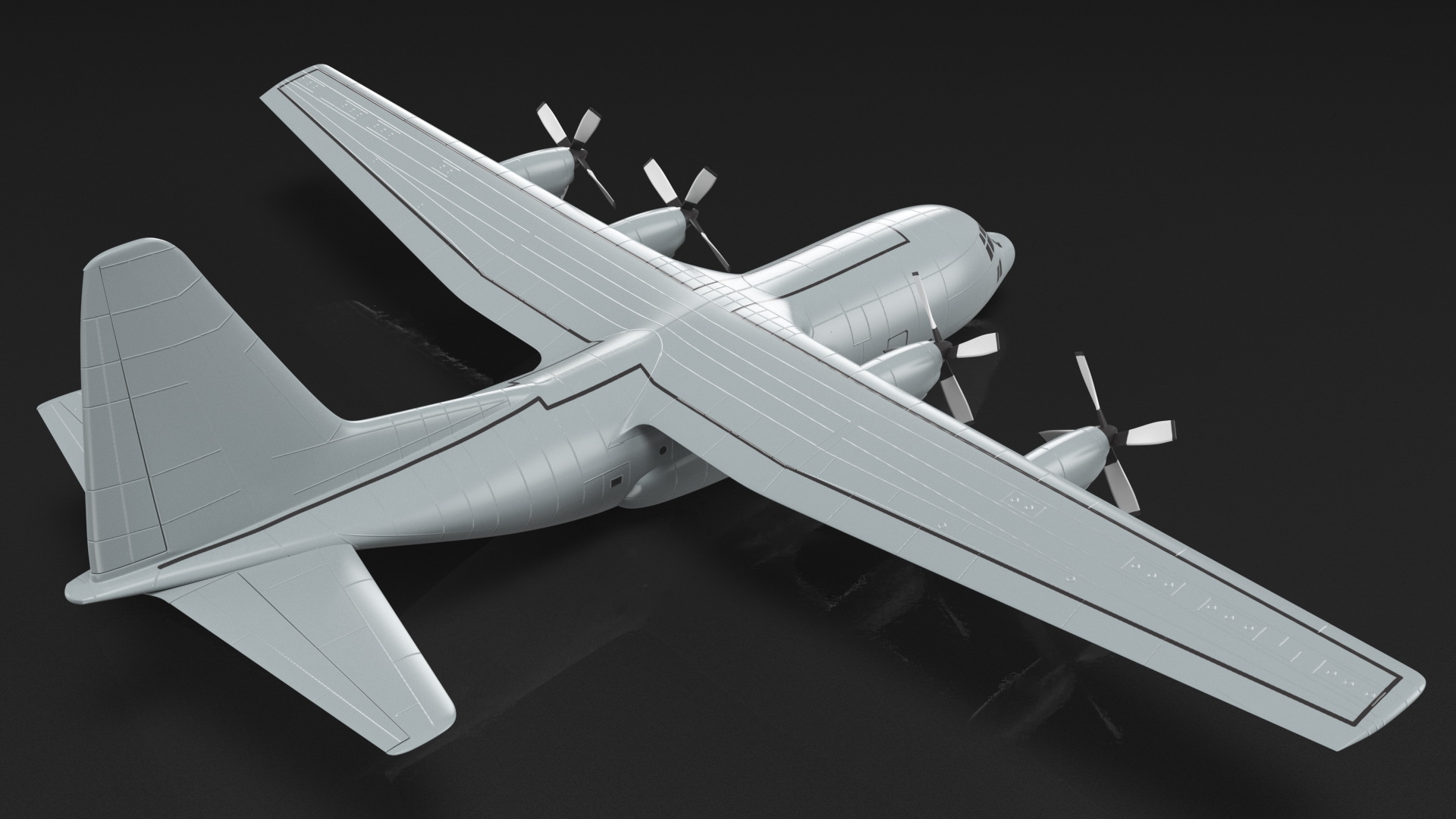 Turboprop Military Transport Aircraft Scale Model 3D model