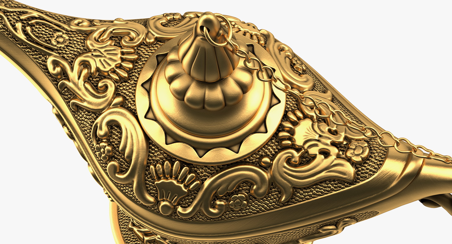3D Antique Magic Lamp Gold model