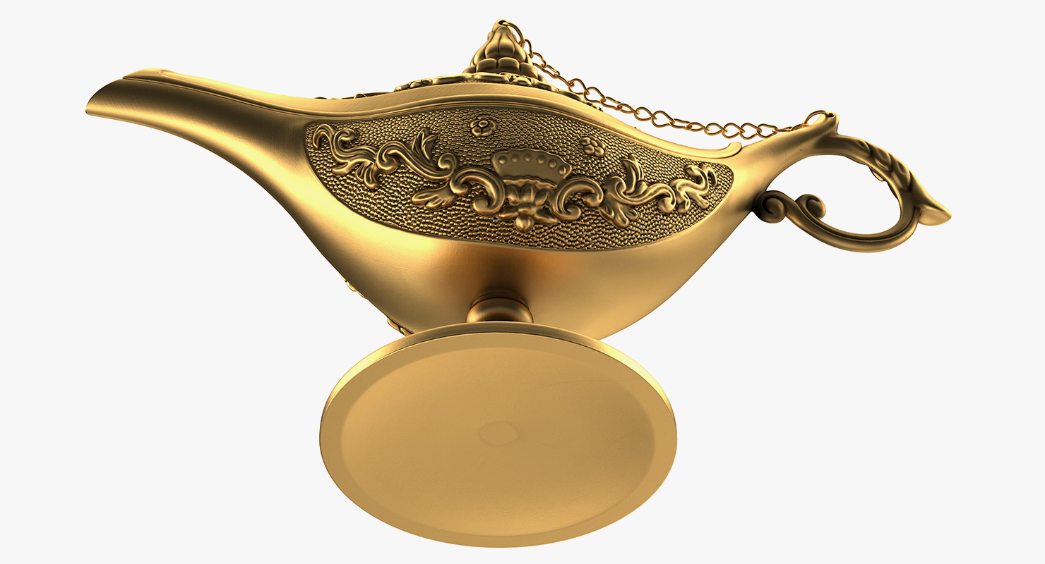 3D Antique Magic Lamp Gold model